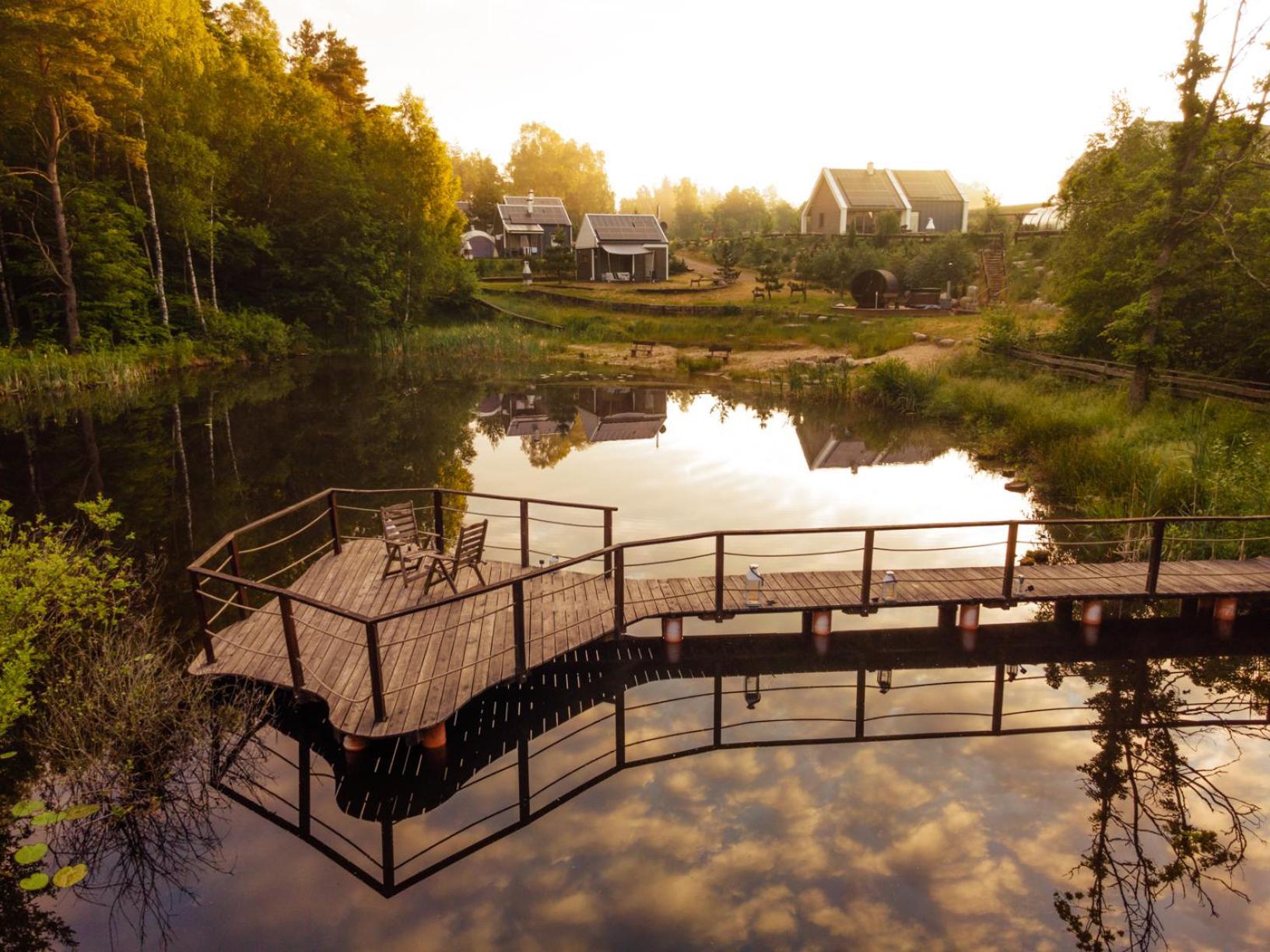 Osada Skoczkowo Komfortowe Domki Z Jacuzzi Nad Jeziorem- Sauna- Balia- Prywatny Staw Wedkarski Podiazy Exterior foto